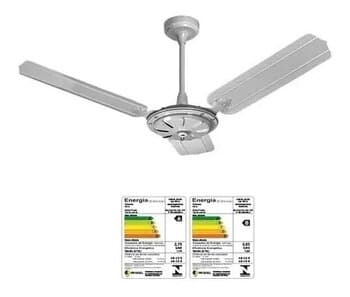 VENTILADOR DE TETO COMERCIAL VENTI-DELTA NEW ECO 110V07,5UF CINZA 3PAS METAL CHAVE 1T LDR C/REV 60HZ - SEM LUMINARIA P/AREA GOURMET