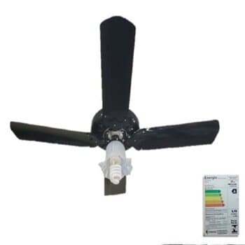 VENTILADOR DE TETO VENTMAR TULIPA1-FLOR SUPER CICLONE 110V110,0UF MERIDIONAL PRETO 4PAS ALU PRETAS CHAVE ROTATIVA - CONSUMO A/B