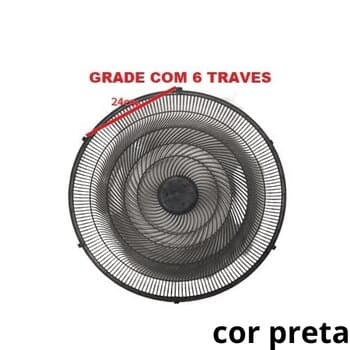 GRADE P/VENTILADOR 50CM VENTISOL - PLÁSTICA PRETA 6TRAVAS MACHO DIANTEIRA P/NEW NOTOS TURBO ANTIGOS *VENDIDA P/UNIDADE
