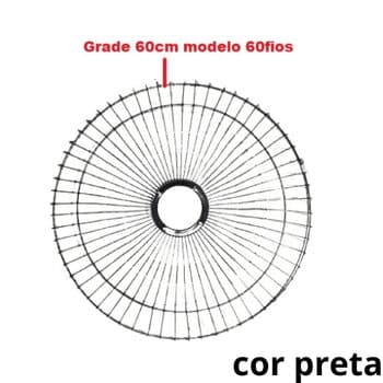GRADE P/VENTILADOR LOREN SID COLUNA OU PAREDE 60CM - METAL COR PRETA 60FIOS - MODELO DIANTEIRA OU TRASEIRA - *SALDĂO* *VENDIDA P/UNIDADE