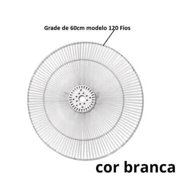 GRADE P/VENTILADOR DE COLUNA OU PAREDE 60CM - METAL COR BRANCA 120FIOS - MODELO PAREDE P/TRASEIRA - *SALDĂO* *VENDIDA P/UNIDADE