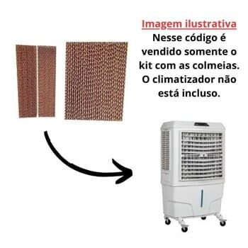 COLMEIA P/CLIMATIZADOR - ESP.10,0X L63,0 X A/C069,5CM 1-TRAS + 2 LAT 05,0X L24,0 X A/C55,0CM - KIT MWM M9000/ MODELO XZ13-080 SIBOLY - PAINEL EVAPORATIVO 069563-10+2-05524-05