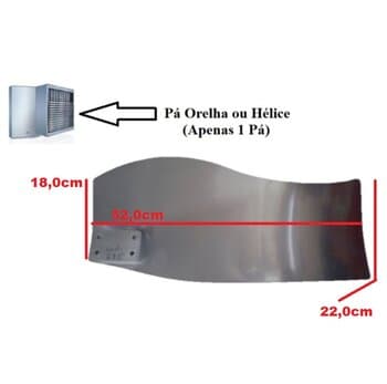 PA ORELHA DA HELICE P/CLIMATIZADOR CLIMATTIZE SS0050 SS-50 SS50 - INOX - *VENDIDA P/UNIDADE* - foto 1 de 4