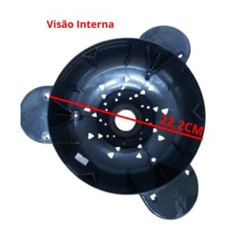 Carenagem Acabamento Superior Plastica do Motor p/Ventilador Ventisol Preto Inverter Legacy / Elluz - Capa c/Garras Suporte das Pás Injetadas