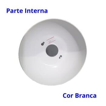 CANOPLA DE ALUMIN&IACUTE;O COR BRANCA - DIAM 14,5CM - ENCAIXE HASTE 3,5CM