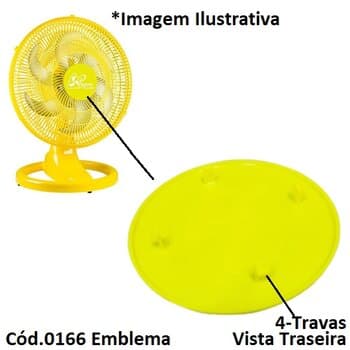 ACABAMENTO DA GRADE VENTILADOR VENTI-DELTA NEW PREMIUM AMARELO - C/EMBLEMA LOGOMARCA DELTA PREMIUM FAZ O CLIMA - TRAVA C/4-PINOS