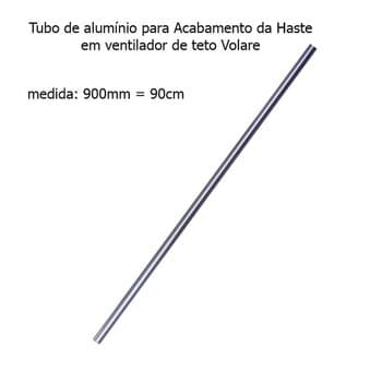 ACABAMENTO DE ALUMÍNIO AÇO ESCOVADO 90CM ACABAMENTO/PROLONGADOR DE ALUMÍNIO P/VENTILADORES DA MARCA VOLARE NA COR ESCOVADO. ACABAMENTO QUE É UTILIZADO QUANDO O VENTILADOR TEM QUE SER INSTALADO EM UM TETO MUITO ALTO, NESSE CASO É NECESSÁRIO PROLONGAR A HASTE PARA REBAIXAR O VENTILADOR (ESSA É A PEÇA QUE DA O ACABAMENTO NA HASTE). ACABAMENTO EM TAMANHO ÚNICO DE 90CM. COMPRE TAMBÉM: HASTE CENTRAL DO VENTILADOR DE TETO VOLARE 90CM CANOPLA DO MOTOR DO VENTILADOR DE TETO VOLARE INFERIOR AÇO ESCOVADO C - foto 1 de 3