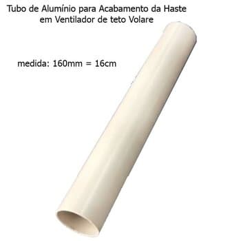 ACABAMENTO TUBO DE ALUMÍNIO DO VENTILADOR DE TETO VOLARE BRANCO PADRĂO (16CM - MEDIDA ORIGINAL) ACABAMENTO DE ALUMÍNIO P/VENTILADORES DA MARCA VOLARE NA COR COBRE. - foto 1 de 2