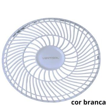 GRADE P/VENTILADOR 20CM VENTISOL MICRO MINI DE MESA 20CM - GRADE PLASTICA COR BRANCA - PARTE DIANTEIRA - *VENDIDA P/UNIDADE