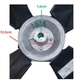 Helice p/Climatizador AG EBONE FOG-V FOG5 4Pas Fibra Centro-135mm F16,0MM G/AH Giro Anti Horario - FIBRAMETAL-H/560//AF6-3/35/PAG/3BRD/5/8"/3/16"X3/1