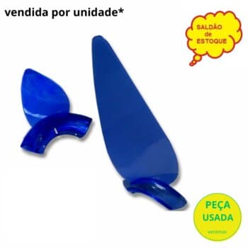 PÁ HÉLICE P/VENTILADOR DE TETO ALISEU NORMAL TRADICIONAL - PLÁSTICA AZUL TRANSLÚCIDA - C/ANEL -*VENDIDA P/UNIDADE* SALDĂO*