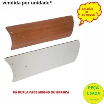 PÁ HÉLICE P/VENTILADOR DE TETO ALISEU - ALISEU ICE COR BRANCA/MOGNO DUPLA FACE - *VENDIDA P/UNIDADE - *SALDĂO SEMI-NOVA