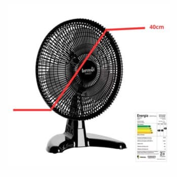 VENTILADOR DE MESA 40CM LOREN SID TURBO FLEX WIND 3PAS 110V COR PRETA GRADE PLÁSTICA PRETA - CHAVE CONTROLADORA DE VELOCIDADE - MONTADO
