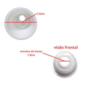 Canopla Copinho Plástico Inferior Ventilador de Teto Loren Sid Cor Branco + Serve P/outros Modelos - DIÂMETRO 7CM - ENCAIXE EM HASTE 1,9CM