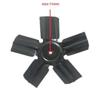 HELICE P/EXAUSTOR DE 30CM ARGE A300 5-PÁS METAL PRETAS ENCAIXE E-11,0MM FIXAR C/PARAFUSO TRAVA LATERAL N/CUBO CENTRAL