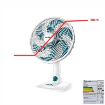 VENTILADOR DE MESA 030CM MONDIAL ULTRA V-30B 110V50W BRANCO/AZUL G/PL 6PAS CHAVE 3-VEL - ADAPTA-SE P/PAREDE - C/BUCHA
