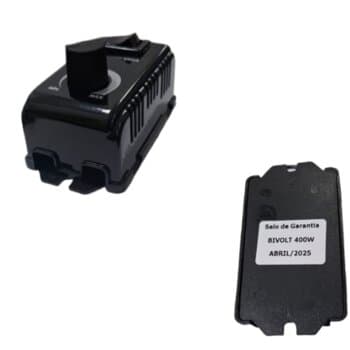 CHAVE P/VENTILADOR DE PAREDE 1-TECLA LIGA/DESLIGA + DIMER ROTATIVO BIV0400W S/OFF C/CAIXA SOBREPOR BOX PRETA - RIMA