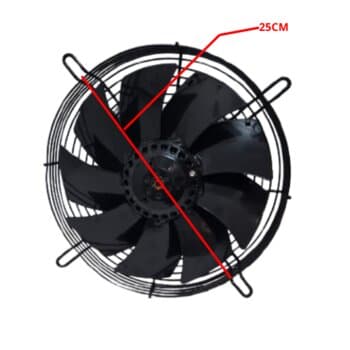 EXAUSTOR SOPRADOR DE 25CM ASAFAN MF-220VOLTS VAZAO-01080M3/H 2400RPM AXIAL COOLER 9PÁS X252 2E-250SE 250MM