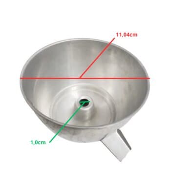 BICA CÂMARA P/ESPREMEDOR DE FRUTAS ARGE - ESCOADORA DE SUCO - MODELOS ANTIGOS DE ALUMINIO SEM TAMPA - ENCAIXE E-10MM - BASE-110,4MM