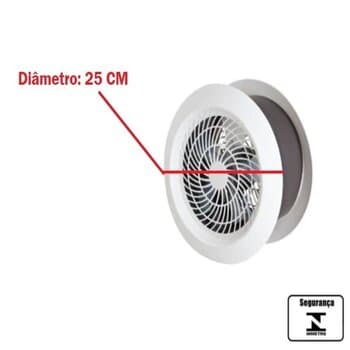 EXAUSTOR DE 25CM VENTISOL 220V VAZAO 00685M3/H 1450RPM LINHA PREMIUM COR BRANCA - VENTILADOR AXIAL RESIDENCIAL P/COZINHA
