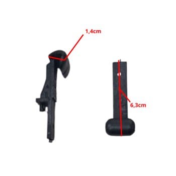 GARRA TRAVA DO VIDRO VENTILADOR DE TETO - TRAVA PLÁSTICA PRETA SEM MOLA P/LUSTRE DE VENTILADOR DE TETO - EMI - *VENDIDA P/UNIDADE*