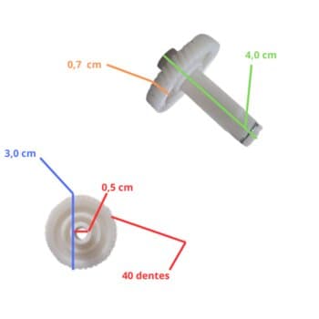 ENGRENAGEM P/BATEDEIRA ARNO - 40-DENTES PLÁSTICA COR BRANCA - *VENDIDA P/UNIDADE