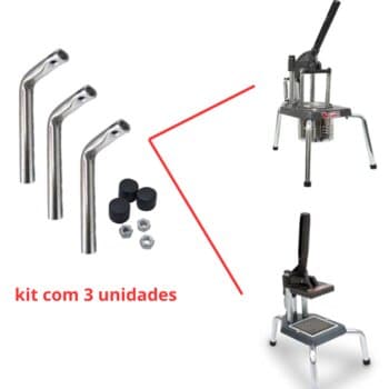 SUPORTE BASE PÉS AMASSADOR DE BATATAS VITALEX - KIT C/3-PÉS+PONTEIRAS+PORCAS - SERVE P/CORTADOR DE LEGUMES VITALEX - TAMANHO MÉDIO