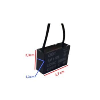CAPACITOR 001,0UF 2FIOS QD 450VAC - CBB61 - P/VENTILADOR DE TETO - foto 1 de 3