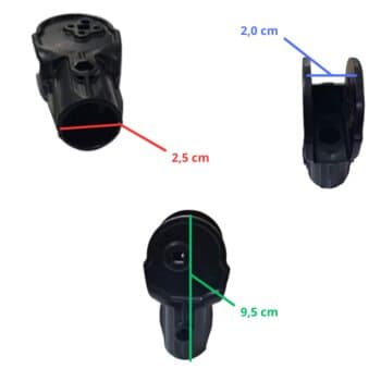 Suporte do Motor do Ventilador Ventisol Coluna 30/40/50/60cm MX cor Preta - Cachimbo Garfo do Motor/Mecanismo 1423 VCO PR MX *