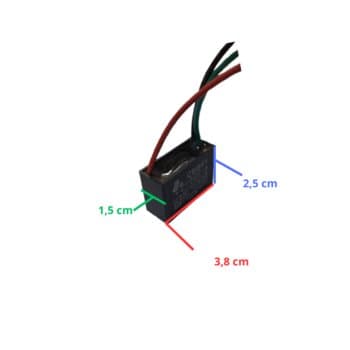 CAPACITOR 001,6UF 2FIOS QD 400VAC - P/VENTILADOR VENTISOL - ORIGINAL VENTISOL - CAPACITOR QUADRADINHO CBB61