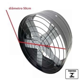 EXAUSTOR DE 50CM VENT AIR BIV215W BAIXA ROTAÇĂO-1650RPM ALTA VAZĂO-06600M3/H - SERVIÇO PESADO P/CHURRASQUEIRA COIFA CABINE DE PINTURA - 1/2CV MONOFÁSICO