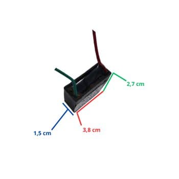 CAPACITOR 002,5UF 2FIOS QD 250VAC - P/VENTILADOR DE TETO VENTISOL / ORIGINAL VENTISOL