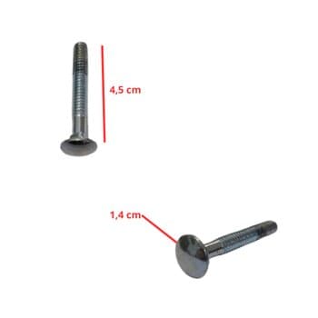 Parafuso Cabeça Sextavada c/Encaixe p/Capa Borboleta - Fixar Cachimbo Ventilador Ventisol - e Outros - Comp.4,5cm FRANCES ZB 1/4 X 1.3/4 MX