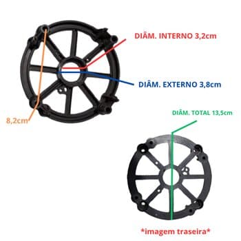 TAMPA CAMPANA DO MOTOR VENTILADOR SOLASTER GOAR 60CM TRASEIRA DIAM.11,6CM - ACAPULCO PRETA - foto 1 de 3