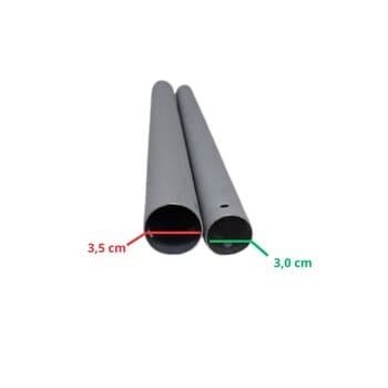Kit Colunas para Ventilador Dômina 50/60cm cor Prata/Alumínio - Apenas as 2 Colunas Encaixaveis - SEM NENHUMA demais Peça de Montagem