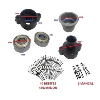 KIT REPARO P/MANUTENÇĂO DE EXAUSTOR EÓLICO 22-24" POLEGADAS C/2-ROL6201ZZ - MARIVENT - *APENAS AS PEÇAS SEM AS ALETAS*
