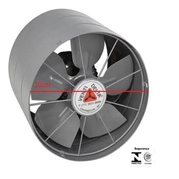 EXAUSTOR DE 20CM VENTI-DELTA BIV045W RESIDENCIAL CINZA - VAZAO 00180M3H, B/ROTACAO 1650RPM - P/BANHEIROS CLOSED - NAO ACOMPANHA CHAVE P/LIGACAO