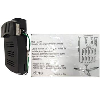 Modulo Receptor do Controle Remoto Ventilador Aliseu FLOW SLIM SMART MOD-ECO50 110-240V P.Max.MT-40W P.Max.Lum-50W - *Apenas o Receptor Auto-Volts p/Controle - foto 1 de 4