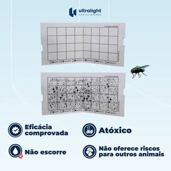 Refil p/Armadilha Luminosa Mata Moscas Ultra Light - Kit/Pacote c/05-Placas Adesivas 450X220MM p/ARANDELA P-30