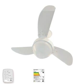 VENTILADOR DE TETO VENTI-DELTA 110V10,0UF BRANCO 3P-MDF TUBA BRANCA - LUMINARIA TWISTER - CHAVE 3VEL