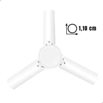 VENTILADOR DE TETO LOREN SID LUMI M3 LED 110V08,5UF 127W BRANCO 3PAS MDF BRANCA - CHAVE 3-VELOCIDADES