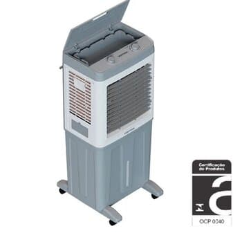CLIMATIZADOR DE AR 080 LT 220V150W VAZĂO-04500M3/H ATÉ-50M2 UMIDIFICADOR VENTISOL PORTÁTIL CLIN80PRO 3VEL BCO/CZA