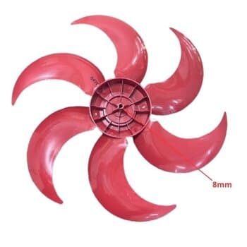 Hélice p/Ventilador de 50cm Mondial 6PÁS VERMELHA TURBO FORCE 8 NVT-50-8P VT-51 - F08,0mm PRD c/T.Traseira - SERVE P/Polishop Ventisol 60cm Wapp