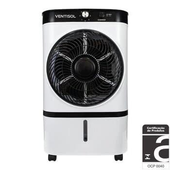 Climatizador de Ar 009LT Ventisol 110V065W Vazăo 00300M3/H Até 15M2 Umidificador Portátil CLI09-01 3-VEL BCO/PTO