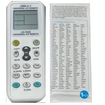 CONTROLE REMOTO UNIVERSAL PARA AR CONDICIONADO - MOD.K-1028E 1000 IN1 - UNIVERSAL A/C REMOTE LK-7429