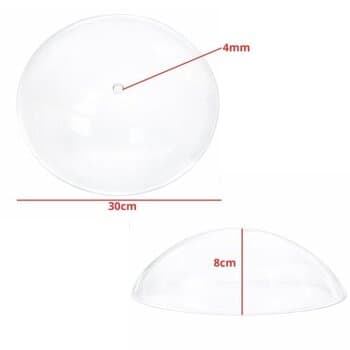 GLOBO CÚPULA VIDRO DA LUMINÁRIA PLAFON CAIRO P/VENTILADOR DE TETO - PLAFON CAIRO VIDRO FOSCO 300MM COM FURO CENTRAL 04MM