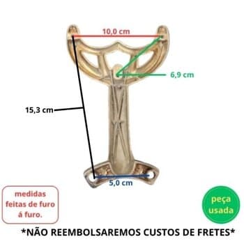GARRA SUPORTE DE PÁ HÉLICE VENTILADOR DE TETO IMPORTADO *USADAS UNIDADE* G/GD ALU O.VELHO 2-FUROS G X MT-05,5CM 3-FUROS G X PÁ-14,0CM - foto 1 de 4