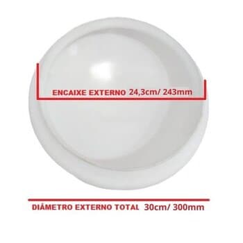 GLOBO CUPULA VENTILADOR TRON AVENTADOR-STILO/SOLANO/ VOLARE-VR50 - ENCAIXE 24,3MM - VIDRO LONDRES LEITOSO ARREDONDADO TREVISO-ATENAS/ LOREN SID-URANIO