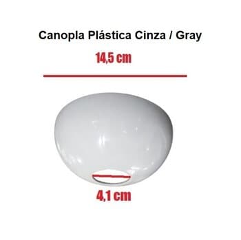 Canopla Plástica Superior Ventilador Latina - Cor Cinza - Diâmetro 14cm - Encaixe em Haste 4,2cm