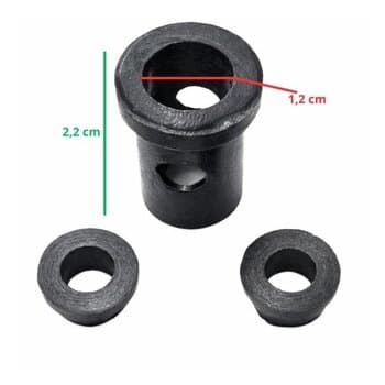 AMORTECEDOR DE VIBRAÇĂO BORRACHA SUPERIOR DA HASTE + BUCHA INFERIOR DO EIXO - KIT C/02-BORRACHAS + 01-BUCHA = FIXACAO DA HASTE DE VENTILADORES DE TETO